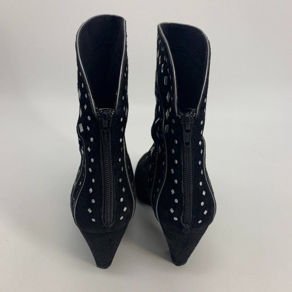 Vaneli Black Suede Ankle Boots with Silver studs Size 8M - Picture 6 of 8